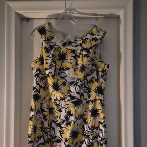 Karin Stevens Black and Yellow Floral Dress
